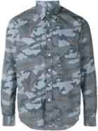 Sophnet. Stripe Camouflage Long Sleeve Shirt, Men's, Size: Medium, Black, Cotton