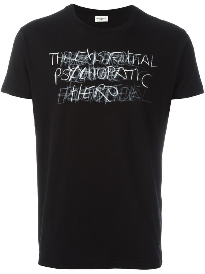 Saint Laurent 'hermetic Psychedelic Existence' T-shirt, Men's, Size: Xxl, Black, Cotton
