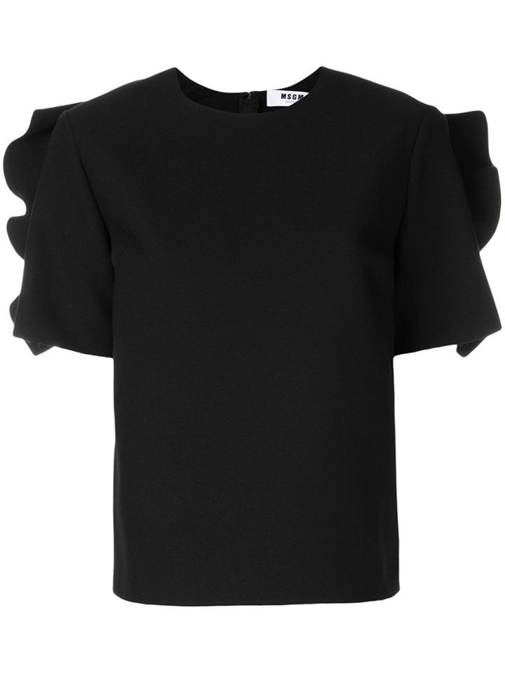 Msgm Ruffle Detail Blouse - Black