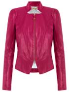 Tufi Duek Leather Jacket, Women's, Size: 44, Pink/purple, Leather/acetate