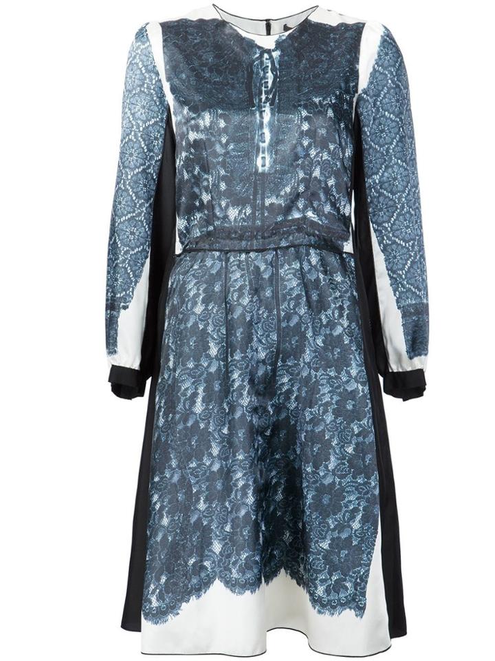 Marc Jacobs Trompe-l'ail Lace Print Dress - Blue