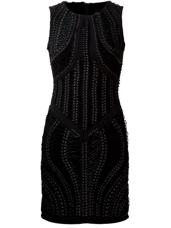Iris Van Herpen Eyelet Woven Dress, Women's, Size: 38, Black, Polyester/cupro/triacetate