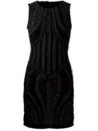 Iris Van Herpen Eyelet Woven Dress, Women's, Size: 38, Black, Polyester/cupro/triacetate