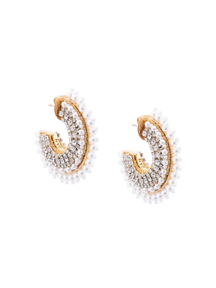 Mignonne Gavigan Mini Pearl Fiona Hoops - White
