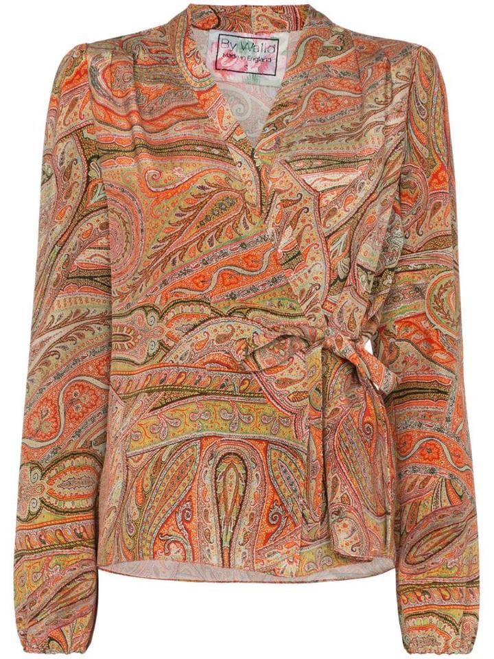 By Walid Haidee Paisley-print Wrap Blouse