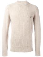 Paolo Pecora Round Neck Jumper, Men's, Size: Large, Nude/neutrals, Virgin Wool/polyamide
