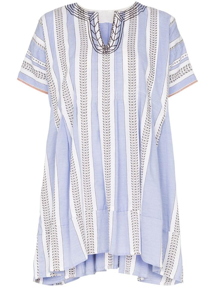 Lemlem Amira Striped Mini Smock Dress - Blue