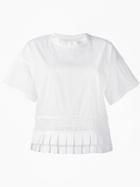 Capucci Pleated Hem T-shirt, Women's, Size: Medium, White, Cotton/polyamide/spandex/elastane