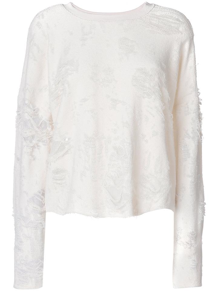 Iro - Distressed Layer Jumper - Women - Cotton/polyester/rayon - Xs, Nude/neutrals, Cotton/polyester/rayon