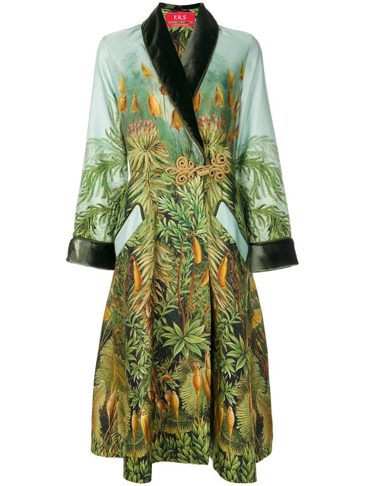 F.r.s For Restless Sleepers Jungle Print Trench Coat - Green