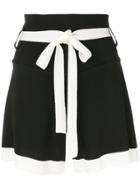 Eudon Choi Contrast Fitted Shorts - Black