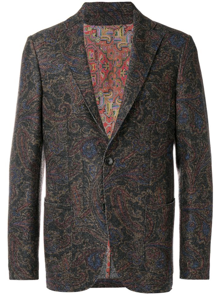 Etro Paisley Print Blazer - Brown
