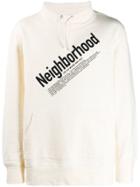 Neighborhood Drawstring Logo Sweatshirt - Neutrals