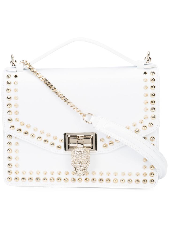 Philipp Plein - Studded Cross Body Bag - Women - Leather - One Size, White, Leather