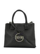 Versace Jeans Couture Embossed Logo Plaque Tote Bag - Black
