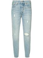 Levi's Ripped Cropped Skinny Jeans - Blue