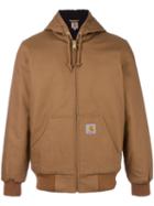 Carhartt Zip Up Hooded Jacket, Men's, Size: Medium, Brown, Cotton/polyester