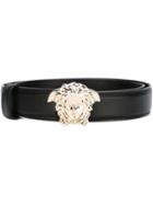 Versace Medusa Belt, Women's, Size: 70, Black, Calf Leather