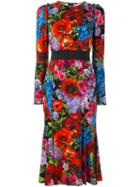 Dolce & Gabbana Floral Print Dress, Women's, Size: 40, Silk/spandex/elastane