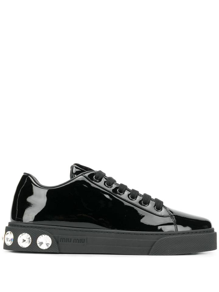 Miu Miu Crystal-heel Trainers - Black