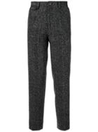 Education From Young Machines Zigzag Pattern Tailored Trousers - Black
