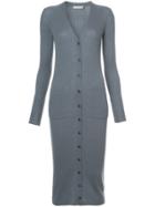 Vince Long Button Cardigan - Grey
