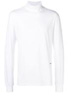 Ck Calvin Klein Stretch Jersey Turtleneck Top - White