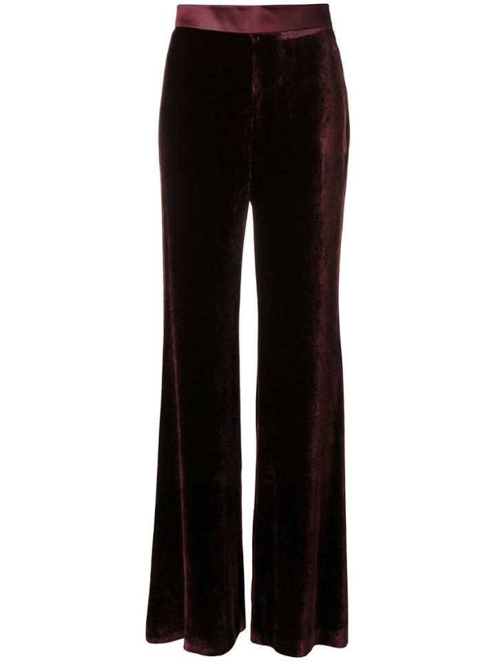 Mantu Velvet Effect Palazzo Pants - Pink & Purple