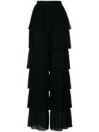 Mantu Velvet Effect Palazzo Pants - Pink & Purple