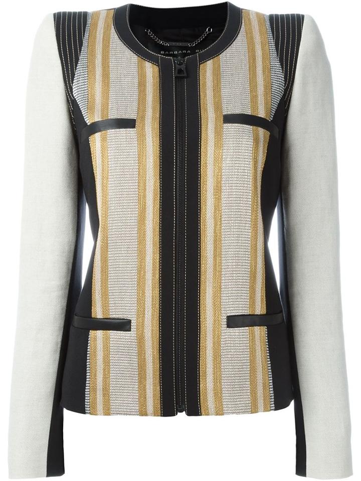 Barbara Bui Panelled Zip Jacket, Women's, Size: 36, Nude/neutrals, Polyester/spandex/elastane/viscose