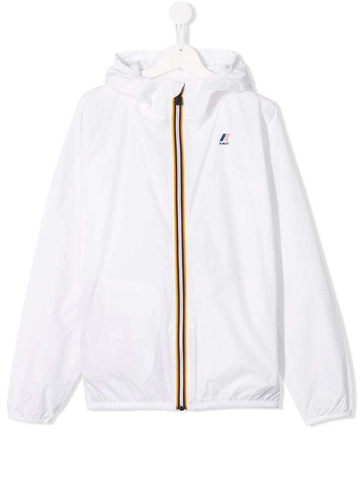K Way Kids Teen Hooded Jacket - White
