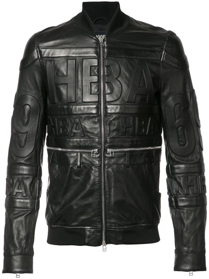 Hood By Air Leather Bomber Jacket, Men's, Size: Small, Black, Leather