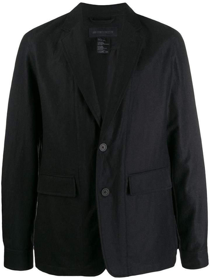 Ann Demeulemeester Plain Tailored Blazer - Black