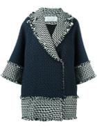 Gianluca Capannolo Woven Raw Edge Coat, Women's, Size: 38, Acrylic/polyamide/virgin Wool