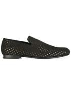 Jimmy Choo Sloane Star Perforated Loafers - Black