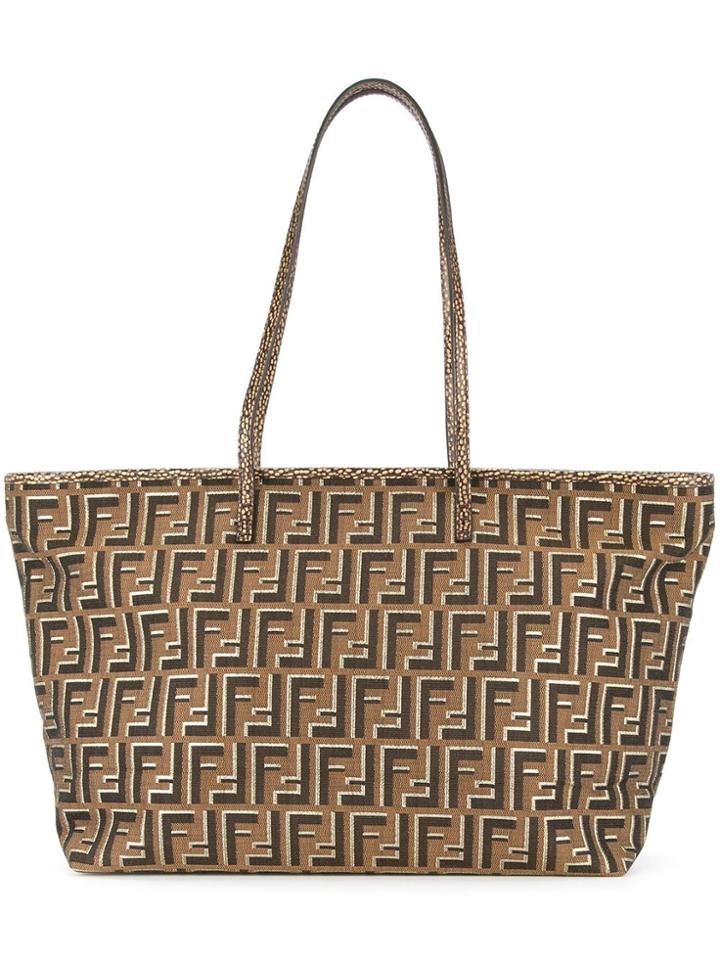 Fendi Vintage Zucca Pattern Shoulder Tote Bag - Brown