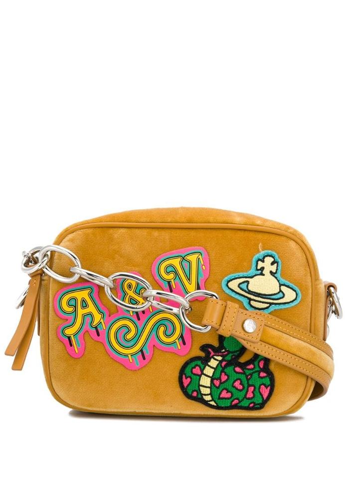 Vivienne Westwood Velvet Effect Shoulder Bag - Yellow