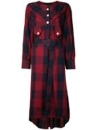 Maison Mihara Yasuhiro - Buffalo Checkered Dress - Women - Cotton/rayon - One Size, Women's, Red, Cotton/rayon
