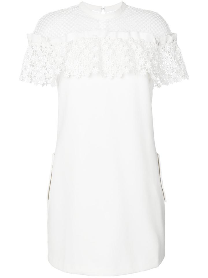 Self-portrait Mixed Floral Frill Dress - White
