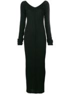 Andrea Ya'aqov Ribbed Knit Long Dress - Black