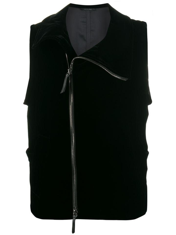 Giorgio Armani Slim-fit Zip-up Waistcoat - Black