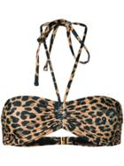Zadig & Voltaire Leopard Print Bikini Top - Brown