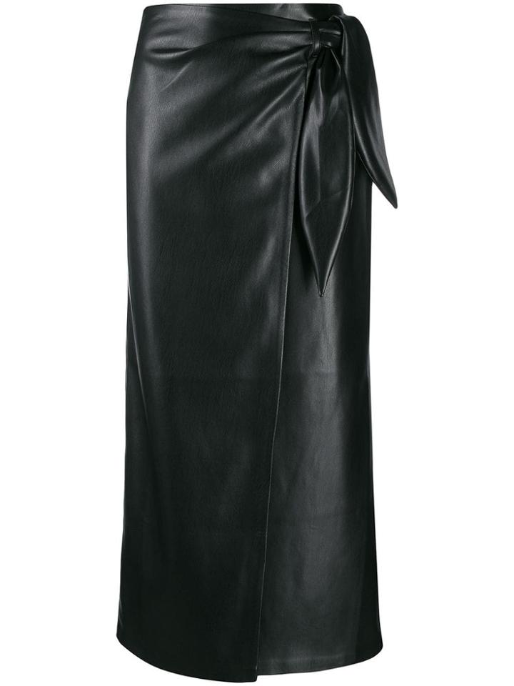 Nanushka Wrap Midi Skirt - Black