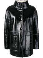 Yves Salomon Short Shearling Coat - Black