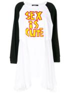 Jeremy Scott Ruffled Sweatshirt Dress - White