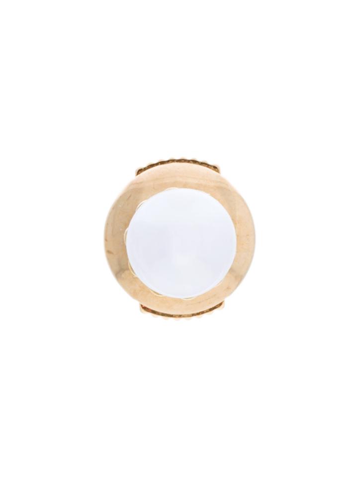Yvonne Léon 18kt Gold Grande White Pearl Stud Earring - Metallic
