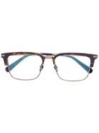 Brioni - Square Frame Glasses - Unisex - Acetate/titanium - One Size, Brown, Acetate/titanium