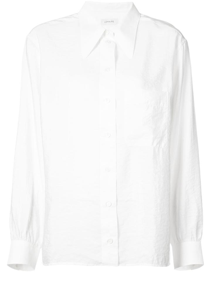 Lemaire Creased Pointed Collar Shirt - White