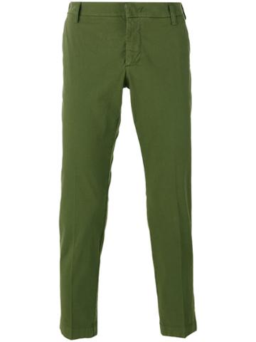 Entre Amis Slim Fit Trousers, Men's, Size: 38, Green, Cotton/spandex/elastane