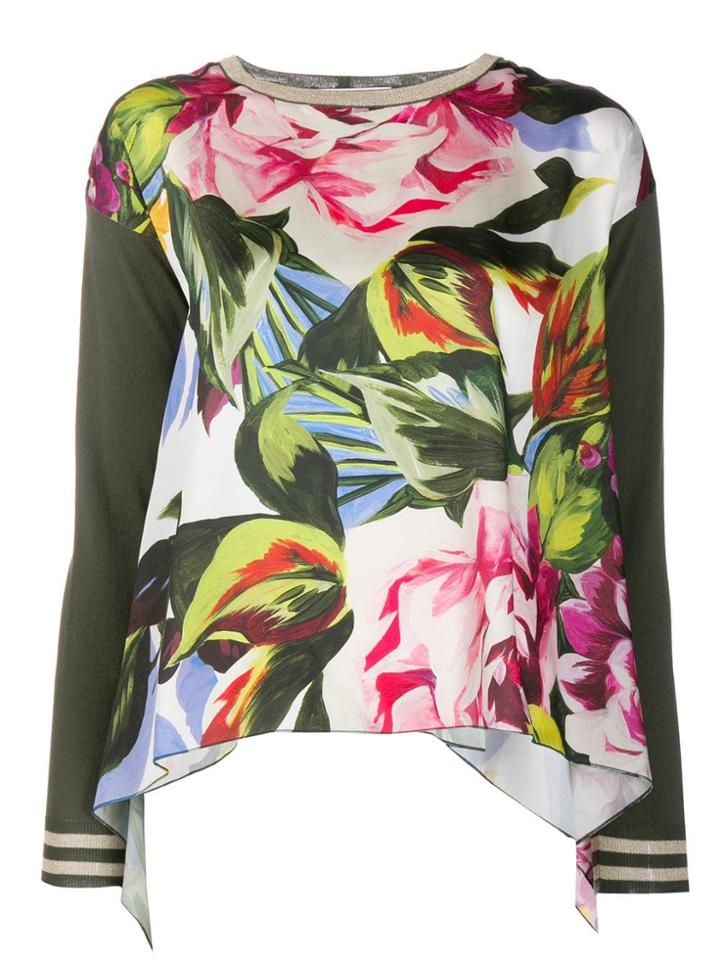 Blugirl Floral Print Knitted Top - Green